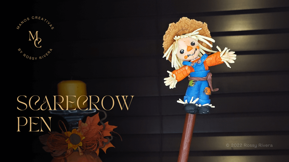 How to make a Scarecrow Pen with Holder in cold porcelain clay