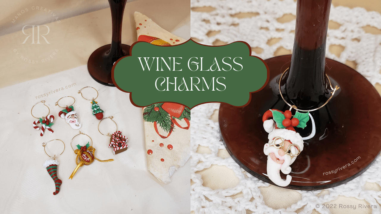 How to make Christmas Wine Glass Identifier Charms in cold porcelain clay