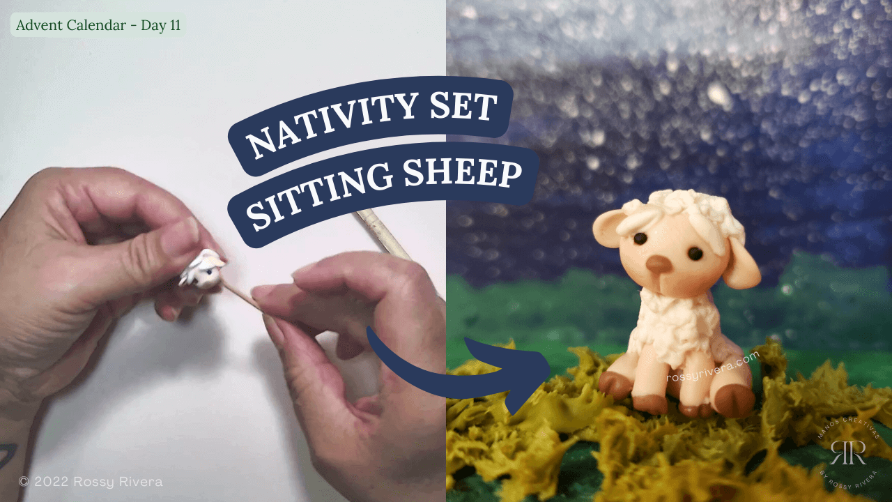 Day 11: How to make a sheep sitting down in cold porcelain clay