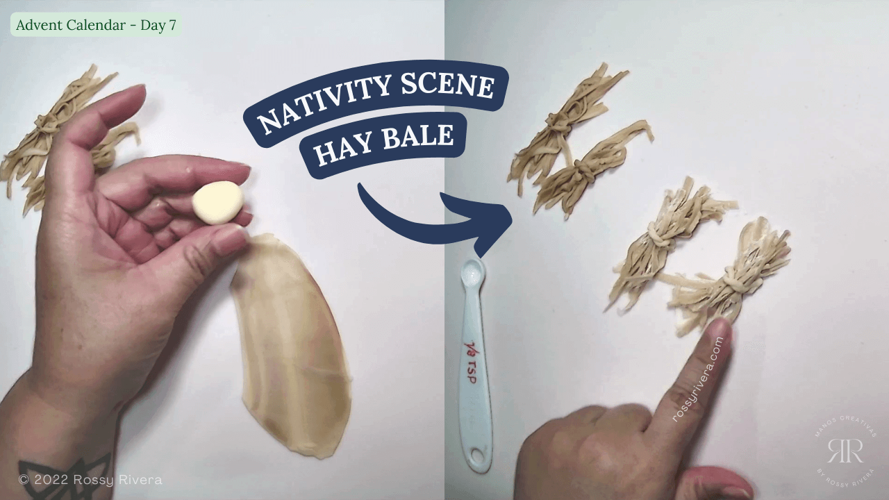 Day 7: How to make straw or hay bales in cold porcelain clay